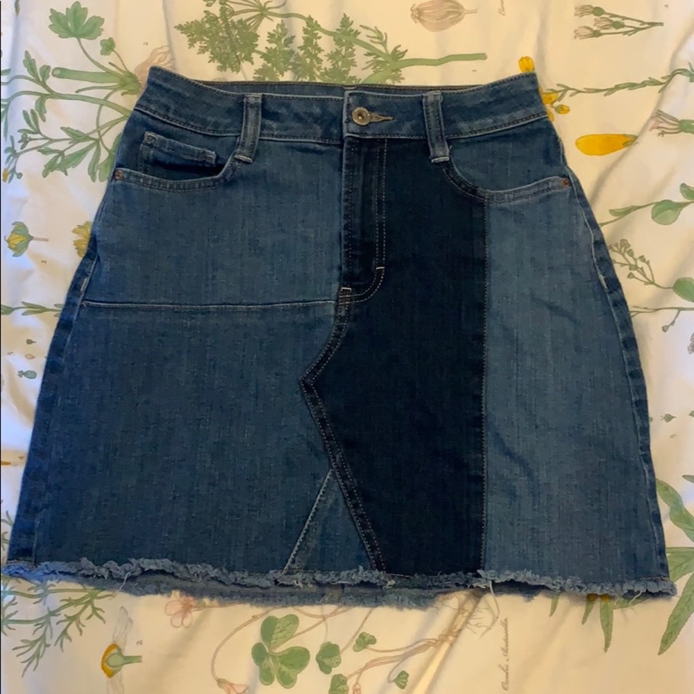 Patchwork Denim Skirt